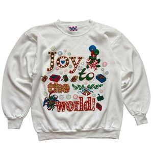Vintage Joy to the World Christmas Sweatshirt Sz XL Peanuts by Design